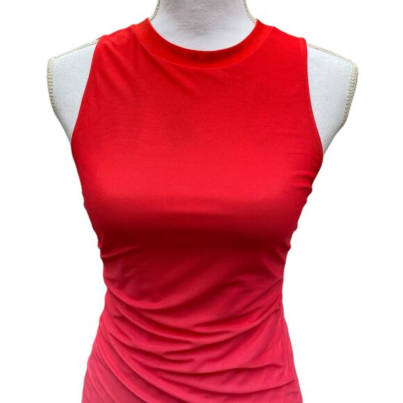 BB Dakota Steve Madden Deep Skies Dress Bodycon Sleeveless Ombre Hibiscus Small - Picture 10 of 14